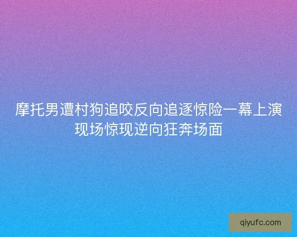 摩托男遭村狗追咬反向追逐惊险一幕上演现场惊现逆向狂奔场面